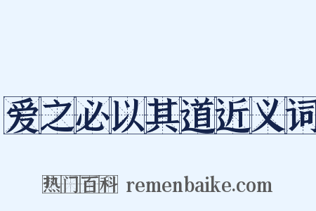 爱之必以其道近义词是什么意思的图片